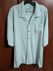 Herren Tommy Bahama Seide Hawaii Hemd Blau Grün Kurzarm XXL 2XL - Bild 1 von 9