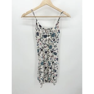 American Eagle AEO Blue Purple Floral Button Front Mini Dress Women's Size XXS - Picture 1 of 8