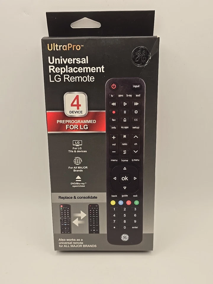 Universal Replacement LG GE Remote UltraPro 4 Device Works with All Major Brands