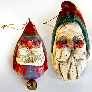 Par De Colección Casa de Sombrero Papá Noel Adornos de Navidad Arte Popular Cuidador Calla - Imagen 1 de 12