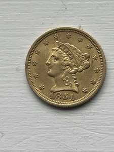 1851 2.5 liberty head gold coin-AU - Picture 1 of 2