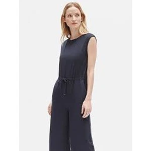 Eileen Fisher ribbed blue sleeveless jumpsuit adjustable waist lagenlook size M - Picture 1 of 6