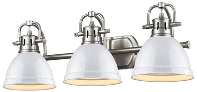 Duncan 24 1/2"W Peltre 3 Luces Luz Baño Luz con Tonos Blancos Foto 1 de 2