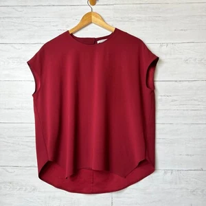 M.M. LaFleur Blouse Womens Size XS Burgundy Rust The Didion Top Quiet Luxury - Picture 1 of 14