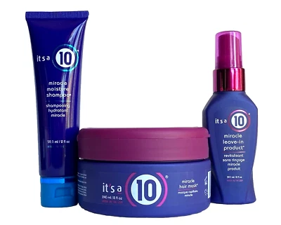 It's a 10: Miracle Hydration Kit Treatment Trio NIB Shampoo-Leave In Cond-Mask - Image 1 of 4
