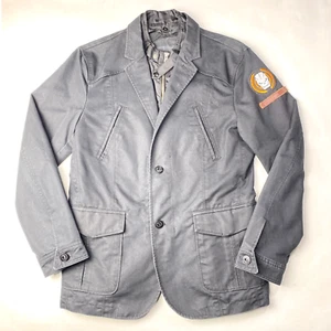 Jack & Jones BLAZER TRENCH COAT with REMOVABLE JACKET LINER! Black Military Sz M - Picture 1 of 20