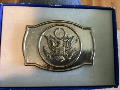 Fivela de cinto vintage 1982 200º aniversário American Eagle folheada a ouro 24kt - Imagem 1 de 2