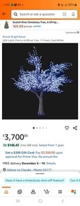 LED Light Cherry Artificial Tree, 11-Feet, Cool White - Picture 1 of 10