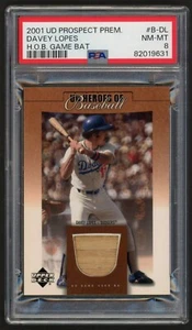 2001 UPPER DECK DAVEY LOPES GAME USED BAT #B-DL PSA 8 NEAR MINT-MINT - Picture 1 of 2