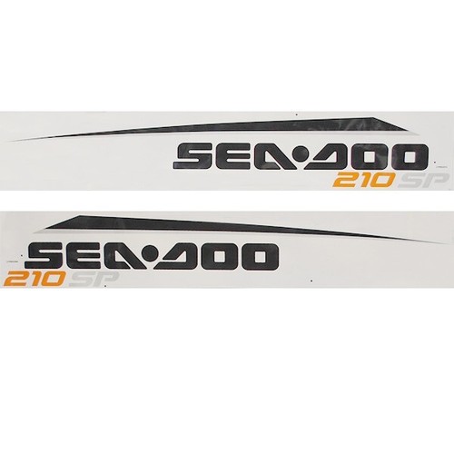 SEA DOO 210 SP SILVER / BLACK / ORANGE 59 X 9 IN UNCUT BOAT DECALS (SET