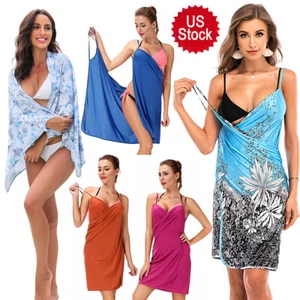 Sexy-women Spaghetti Strap Beach Cover Ups Skirt Dress Bikini Swimsuit Backless - Picture 1 of 17