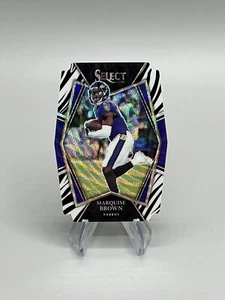 2021 Panini Select Zebra Prizm Case Hit SSP Marquise Brown Premier Level Die Cut - Picture 1 of 2