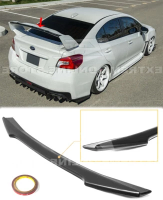 Extensión de alerón de aleta de correa trasera para 15-21 Subaru WRX STi Primer negro  Foto 1 de 4
