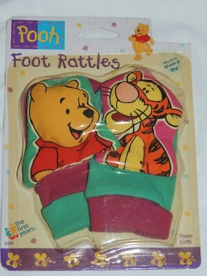 Calcetines de colección Winnie The Pooh 1998 pies sonajeros tigger los primeros años bebé verde azulado Foto 1 de 2