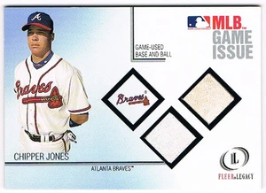 2001 Fleer Legacy Chipper Jones Dual GU Base & Ball #003/100 MLB Game Issue - Picture 1 of 2