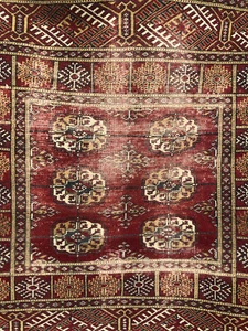 Beautiful Tekke Turkmen Rug Bokhara Bokara Deep Reds 3'2" x 3'6" - Picture 1 of 24