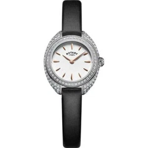 Damen Neu Rotary Petite 24 mm Voll Swarovski Kristall Set Etui 50 m Uhr UVP £229 - Bild 1 von 6