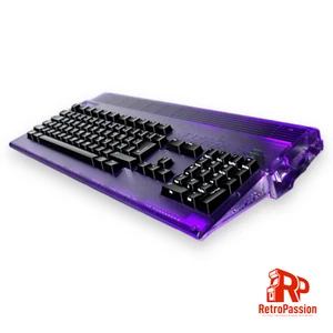 Amiga A1200 Fioletowe etui w tym czarny brelok Combo układ Wielkiej Brytanii - Zdjęcie 1 z 3
