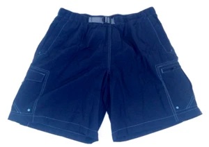 Columbia Men's Cargo Shorts Belted Mesh Lined Outdoor Hiking Nylon Blue Sz Large - Picture 1 of 9