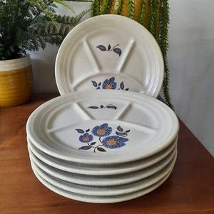 6 Fondue Buffet Plates Blue and White by Sologne Faience de St Amand France VTG - Picture 1 of 5