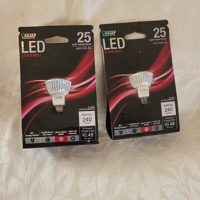 FEIT ELECTRIC  25 WATT REPLACEMENT LED G4 MR11 BI-PIN LOOP BASE BULB 120 volt 2 - Image 1 of 4