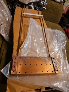 VARIAN COOLING PLATE Copper liquid feed through 8" x 3" x 3/4" 25" attach point - Picture 1 of 14
