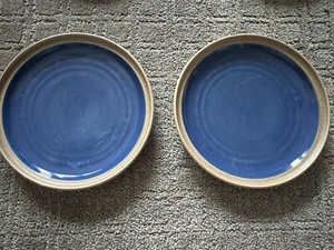 Set di 2 piatti da insalata marrone chiaro e blu 8 1/4"" legno Noritake - Foto 1 di 5