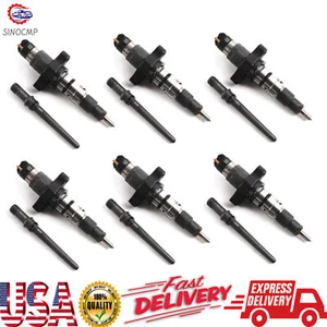 6x 0445120255 Diesel Injector w/ Connector Tube For 5.9L 03-05 Dodge Ram Cummins - Picture 1 of 12