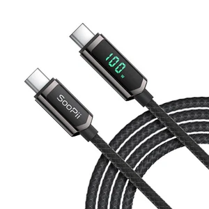 SooPii 100W USB C to USB C Cable Nylon Braided Cable with LED Display - Photo 1 sur 44