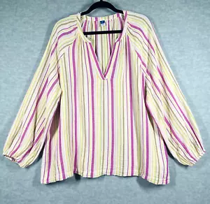 Old Navy Damen Boho Tunika Gr. XL hauchdünn Strand Landhaus Küste Lagenlook Bauern - Bild 1 von 11
