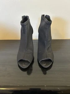 JEWEL BADGLEY MISCHKA Black Open Toe Ankle Boot Size 10 pre-owned good condition - Picture 1 of 4