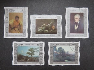Caribe 1987 Mi-Nr. CU 3074 - 3078 Cuadros del Museo Nacional Pinturas - Imagen 1 de 2