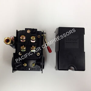 Heavy Duty Air Compressor Pressure Switch 95-125 PSI Adjustable 4 Port 1/4''