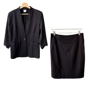 Cabi Skirt Suit Set Blazer Black Style 225 Preppy Workwear Office Business Sz 4 - Picture 1 of 11