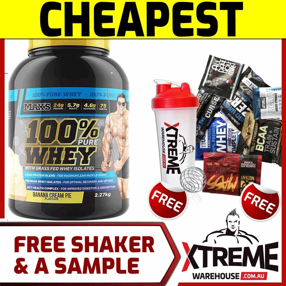 MAX'S 100% PURE WHEY PROTEIN 2.27KG  // ISOLATE WPI WPC LEAN POWDER RECOVERY $ - image 1 of 1