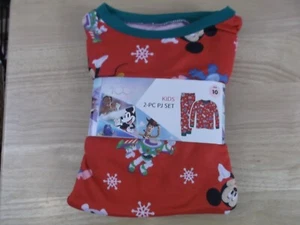 DISNEY 100 UNISEX HOLIDAY CHRISTMAS PJ SET - SIZE 10 - NWT - Picture 1 of 3