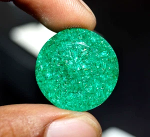 Natural Colombian Emerald Round Cut 200 Ct Certified Green Loose Gemstone - Picture 1 of 8