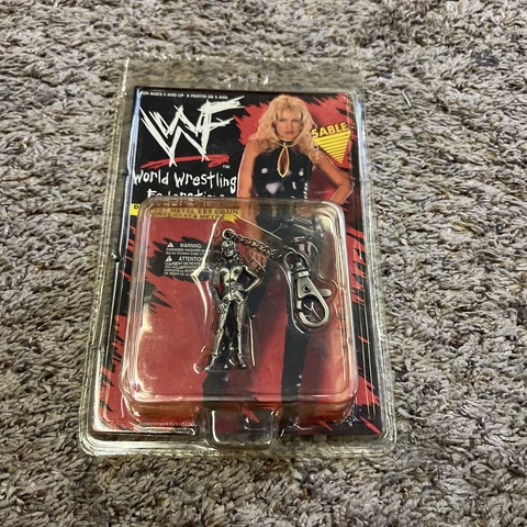 Sable Keychain WWF WWE WORLD WRESTLING FEDERATION DIE CAST METAL In Package NEW Cover