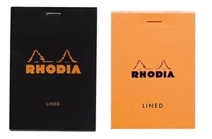 Rhodia Staplebound Lined Notepads - Black & Orange - 3.375 x 4.75 - NEW -R126009 - Picture 1 of 7