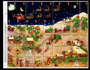 Set completo di 54 sigilli - 1976 American Lung Association Christmas Seals - Foto 1 di 2