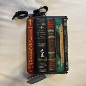 FANTASTIC BEASTS LOUNGEFLY Magical Books Crossbody Bag Purse Bronze Hardware NWT - Picture 1 of 15