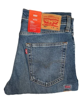 LEVI'S Genuine LEVIS Mens 502 Regular Taper BLUE stretch Jeans