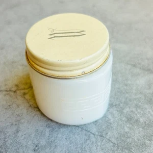 Tarro de vidrio Woodbury Vintage Beauty blanco crema leche con tapa vacía - Imagen 1 de 9