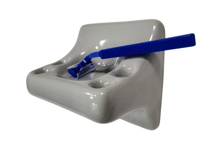 Silver Ceramic Tile Toothbrush Holder Tumbler Cup Tray Gray Classic Color 162 - Image 1 of 4