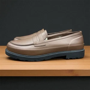 Hunter Men's Brown Rubber Chunky Loafers Size 13 Casual Shoes - Picture 1 of 16