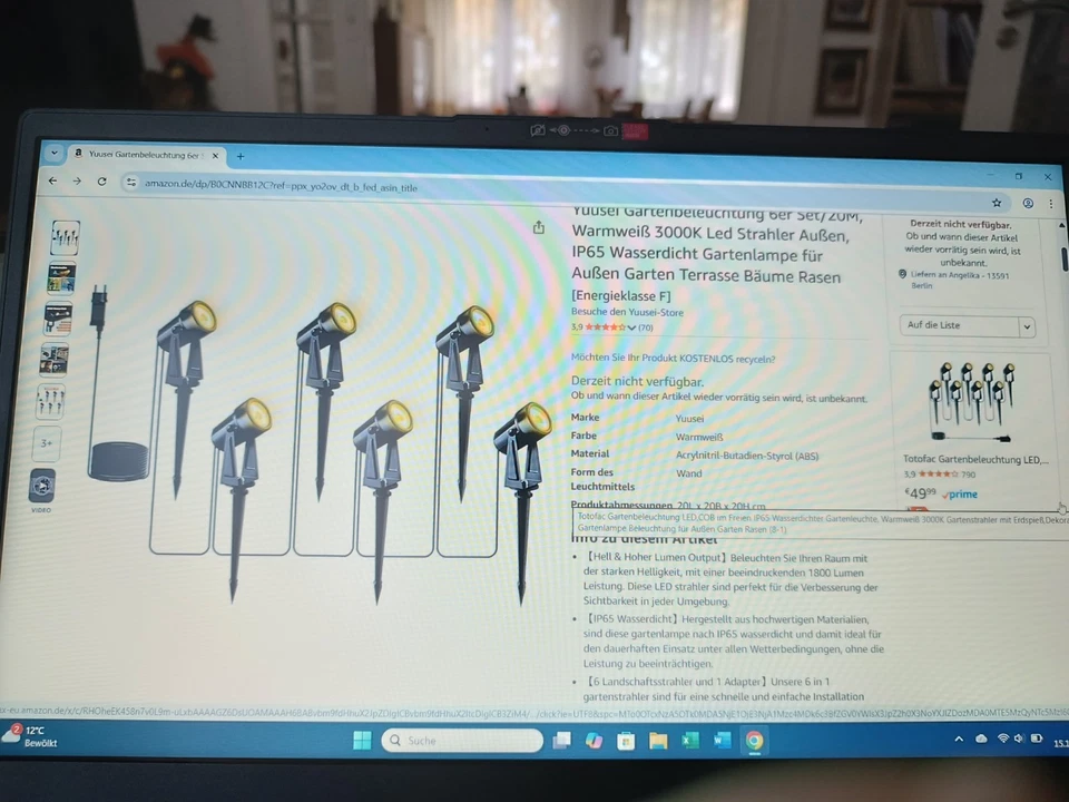 6 -Set Gartenstrahler, Yussei led  mit erdspieß, warmweiss - Bild 1 von 1