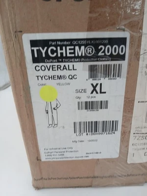 DuPont Tychem 2000 QC Mono XL Amarillo Traje de Protección Química Paquete de 12 Foto 1 de 4