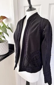 NEXT OUTERWEAR .. Black Textured Open Style Edge-to-Edge Jacket Size 18 - Picture 1 of 8