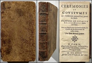 Judaica / Leon de Modena - Ceremonies et Coustumes des Juifs 1674. Juden jews - Imagen 1 de 1