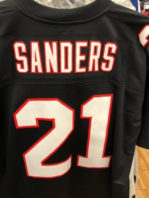 CAMISETA DE DEION SANDERS ATLANTA FALCONS Mitchell & Ness NFL LEGACY PARA HOMBRE NEGRA Foto 1 de 4